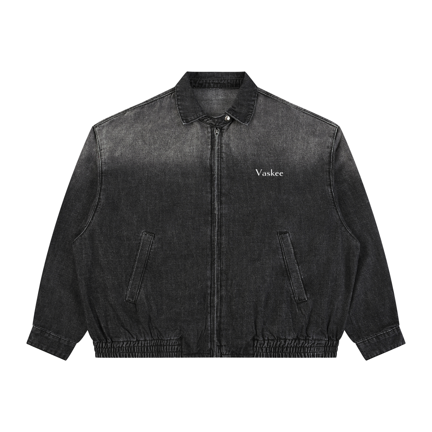 Vintage Wash Full-Zip Denim Jacket