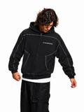 Stitched Boxy Fleece Zip Hoodie